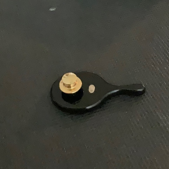 Vintage Chanel Black CC Crystal Mirror Pin - Picture 5 of 9